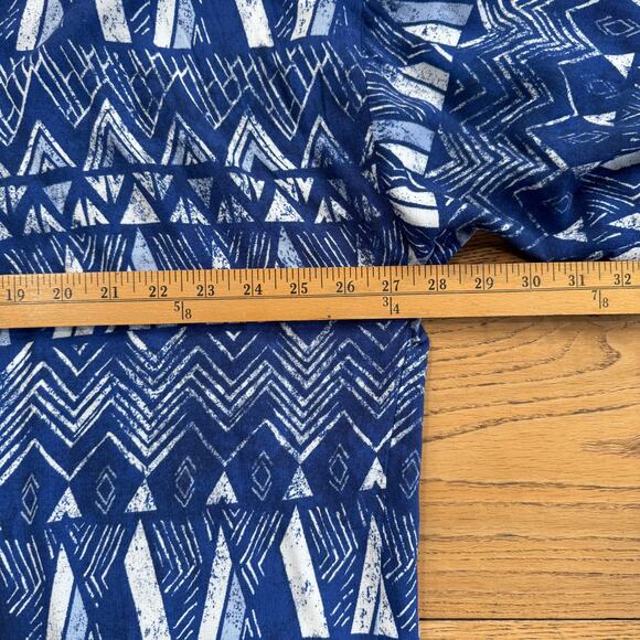 Knox Rose Surfs Up Kimono SZ XL/XXL Open 3/4 Sleeve Rayon Blue White Tribal - Picture 6 of 7